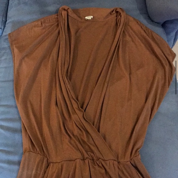 Wilfred Wrap Dress Short Sleeve Brown Size Medium - Picture 4 of 12